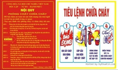 Nội quy, tiêu lệnh chữa cháy